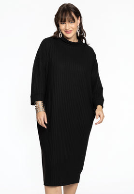 Pullover-dress RIB - black  - #1