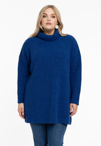 Pullover knit high neck - indigo - #1