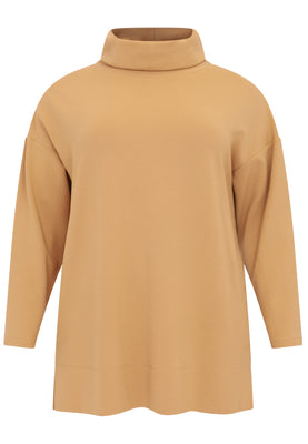 Pullover high neck DIAGONAL - light brown - #3