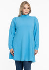 Tunic wide bottom puff sleeve DIAGONAL - light blue