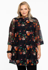 Tunic wide bottom BABY ROSE - black - #1