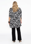 Tunic grandad collar LEAVES - black - #3