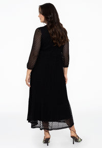Dress puffed sleeve LACE - black - #3