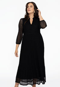 Dress puffed sleeve LACE - black - #1