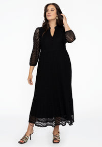 Dress puffed sleeve LACE - black - #2