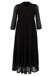 Dress puffed sleeve LACE - black - #4
