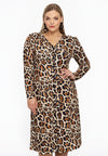 Cardigan à manches bouffantes leopard - marron clair