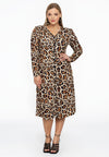 Cardigan à manches bouffantes leopard - marron clair