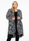 Cardigan long double front ZEBRA - black