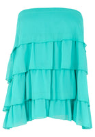 Top strapless ruffled VOILE - turquoise - #1