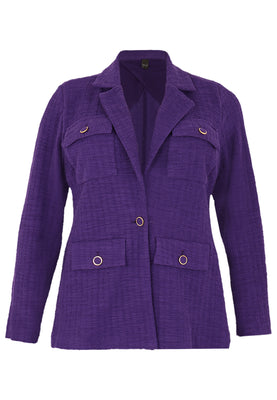 Blazer Pockets BOUCLE - purple  - #4