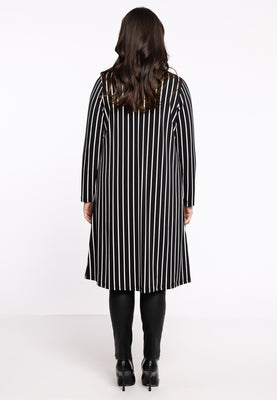 Vest lang geplooid STRIPES - black  - #3