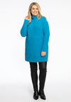 Pullover met col Teddy - turquoise