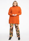 Pullover met col Teddy - orange