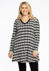 Tunic V-neck PIED DE POULE - black 