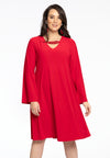 Robe a-ligne encolure chaîne dolce - Rouge