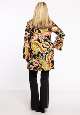 Tunic wide bottom chain PAISLEY - black  - #3