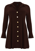 Tunic wide bottom buttoned DOLCE - brown - #4