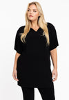 Tunic straight PLISSE - black