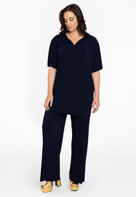 Tunic straight PLISSE - blue - #2