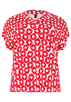 Shirt V-neck PENELOPE - red  - #4