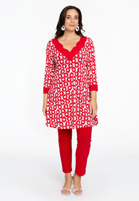 Tunic wide bottom PENELOPE - red  - #2