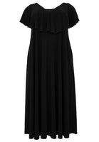 Dress Frilled V-neck Swing DOLCE - black - #4