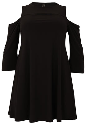 Tunic wide bottom cut outs DOLCE - black  - #4