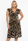 Dress v-neck PANTHERA - mid brown