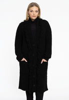 Cardigan teddy fringing - black  - #1