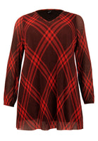 Tunic wide bottom CHECK - red - #4