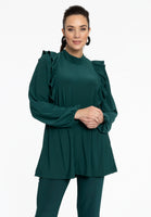 Tunic flare ruffle DOLCE - dark green - #1