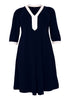 Dress A-line contrast VITA - blue - #4