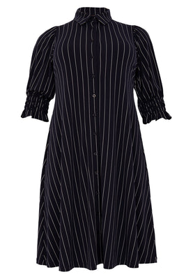 Dress buttoned DOLCE PINSTRIPE - blue - #3