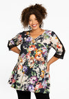 Tunique wide bottom bouquet - mid brown