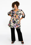 Tunique wide bottom bouquet - mid brown