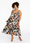 Robe sans manches bouquet - mid brown