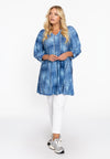 Tunic wide bottom FRAYED - blue