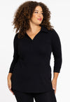 Tunic flared polo LOUNGE - black 