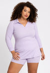 Tunic flared polo LOUNGE - light purple