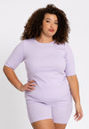 Tee short sleeves rib LOUNGE - light purple