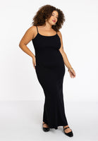 Spaghetti Dress rib LOUNGE - black  - #1