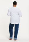 Blouse puff sleeve COTTON STRETCH - white - #3