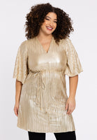 Tunic wide bottom plisse HANNELORE - gold - #1