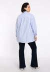 Striped blouse with embroidery - light blue
