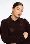 Blouse flare with strass DOLCE - brown - #1