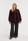 Blouson bomber velvet - rouge foncé