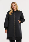 Blouson bomber long satin - Noir