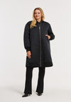 Blouson bomber long satin - Noir