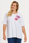 T-shirt with flowers COTTON - white - #1